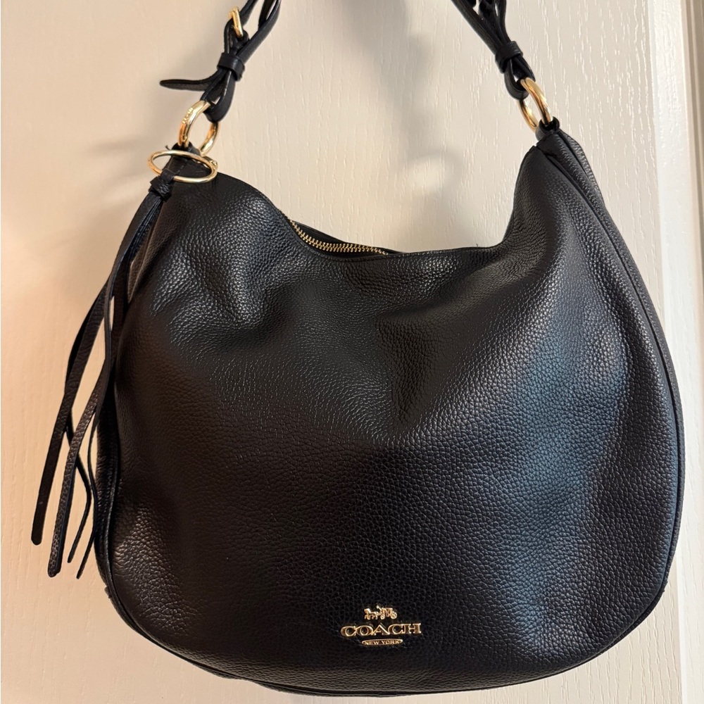 Coach Black Pebbled Leather Hobo Bag